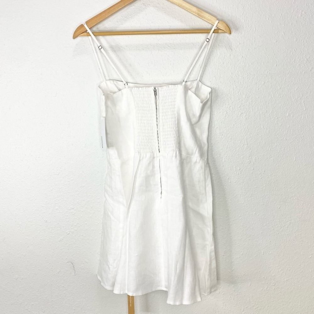 Reformation White Huckleberry Linen Mini Dress 10 NWT - Picture 3 of 9